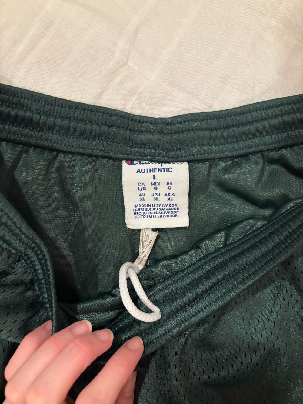 Champion Men's Forest Green Mesh Athletic Shorts - Picture 2 of 3